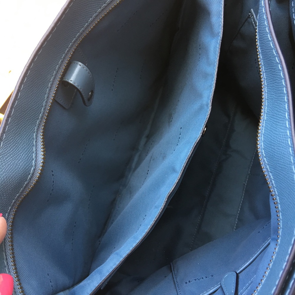 Authentic Blue Coach Zip Top Tote - EUC - Picture 12 of 14